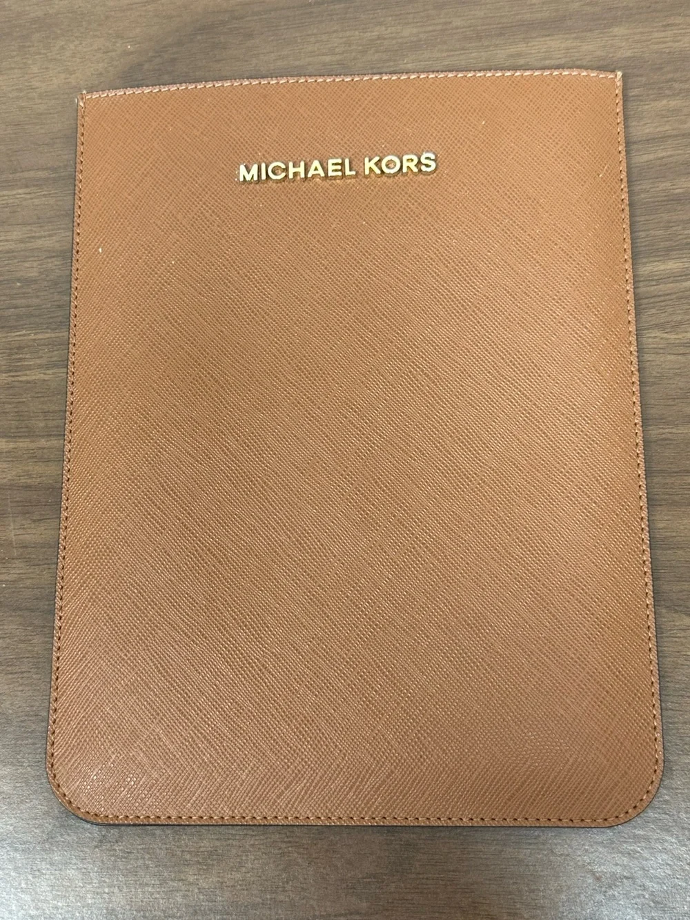Michael Kors Tan Saffiano Leather pouch for small tablet